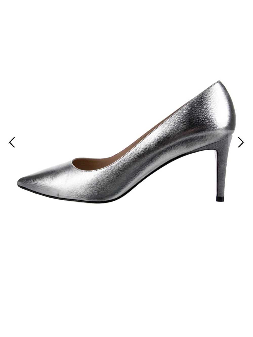 Stuart Weitzman Silver Pointed-Toe Stiletto Pump